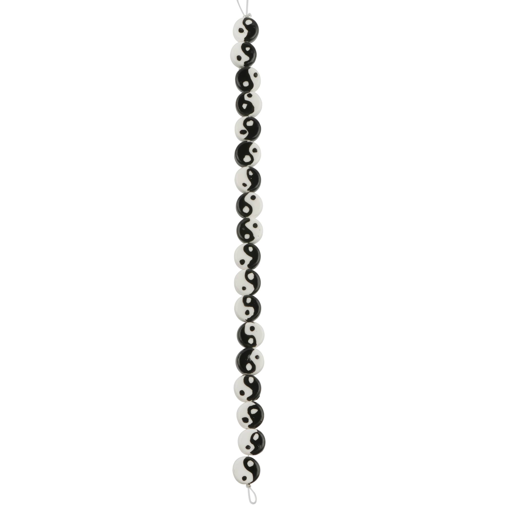 Black & White Ceramic Yin Yang Beads, 10mm by Bead Landing™